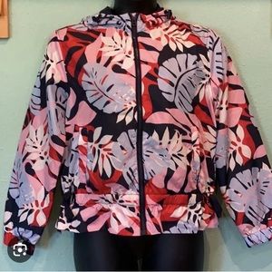 Tommy Hilfiger Floral Ladies rain jacket with hood and drawstring waist